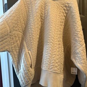 FP Movement by Free People Cream Quilted Sweatshirt